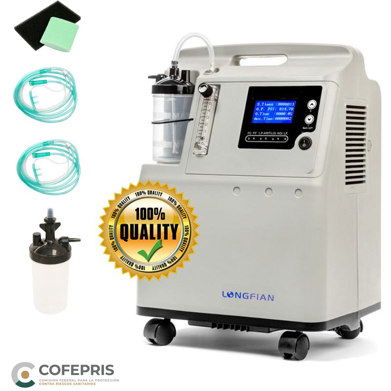 Concentrador de Oxígeno 1-5 litros 24-7 con certificado COFEPRIS .