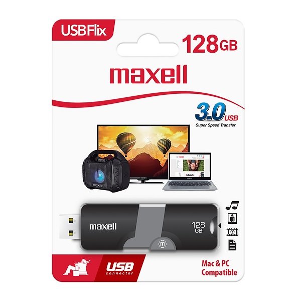 Flash Maxell Pendrive 128gb 3.0 Gris