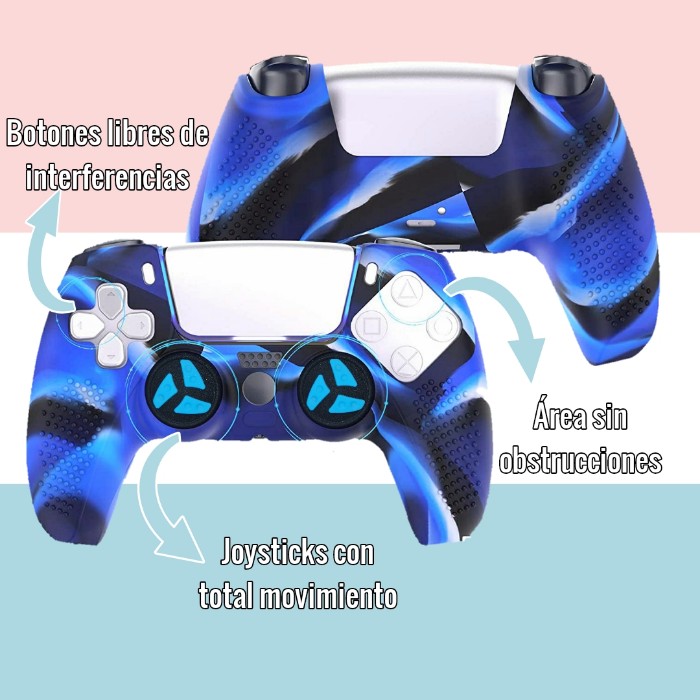 Funda Protectora para Control de Play Station 5 Mando Dualsense Ps5 Silicona +Grips