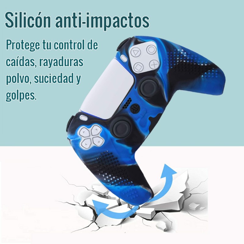 Funda Protectora para Control de Play Station 5 Mando Dualsense Ps5 Silicona +Grips