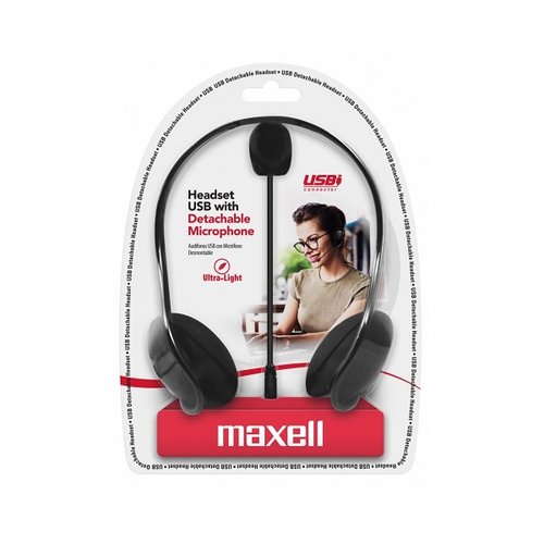 Maxell Diadema Con Banda Para Cuello C/ Micrófono, USB Desmontable / 346173