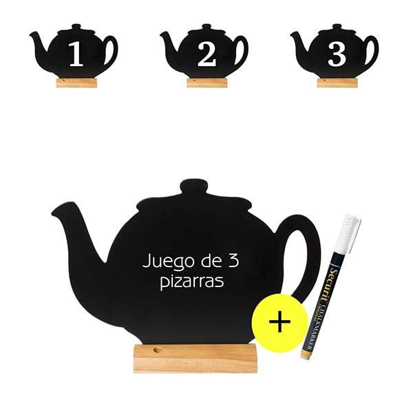 Pizarrón acrílico decorativo Teteras Securit 3 pzas. 13x10cm/15.1x3.9in 1 paq. VER-FBT-TEAPOT-3 