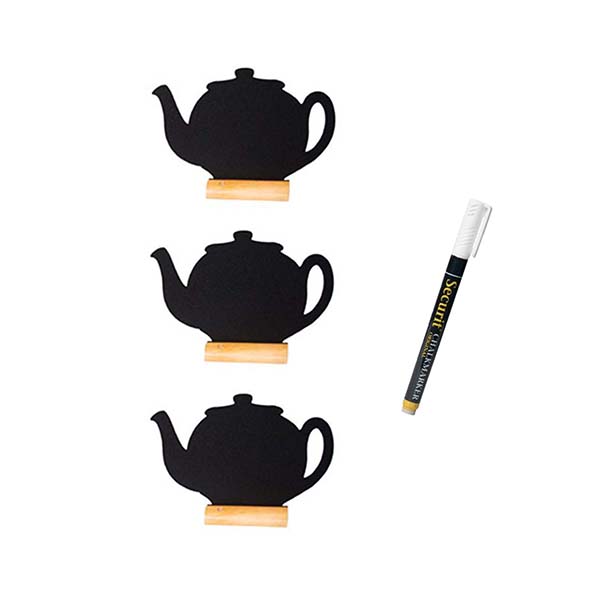 Pizarrón acrílico decorativo Teteras Securit 3 pzas. 13x10cm/15.1x3.9in 1 paq. VER-FBT-TEAPOT-3 