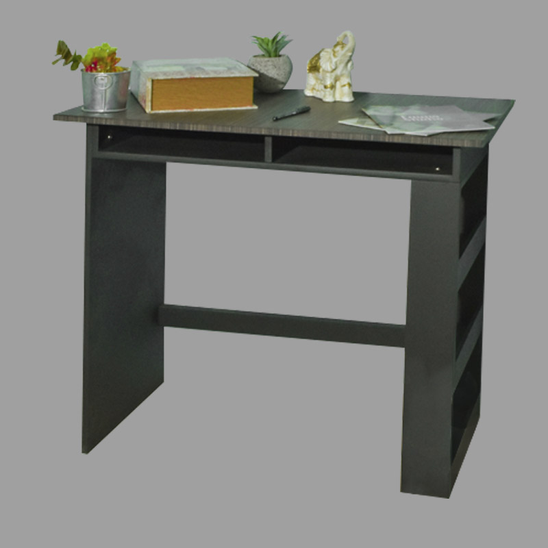 ESCRITORIO ARMABLE PARA HOME OFFICE MODELO 602 ELEGANTE DISEÑO EN NEGRO Y MADERA