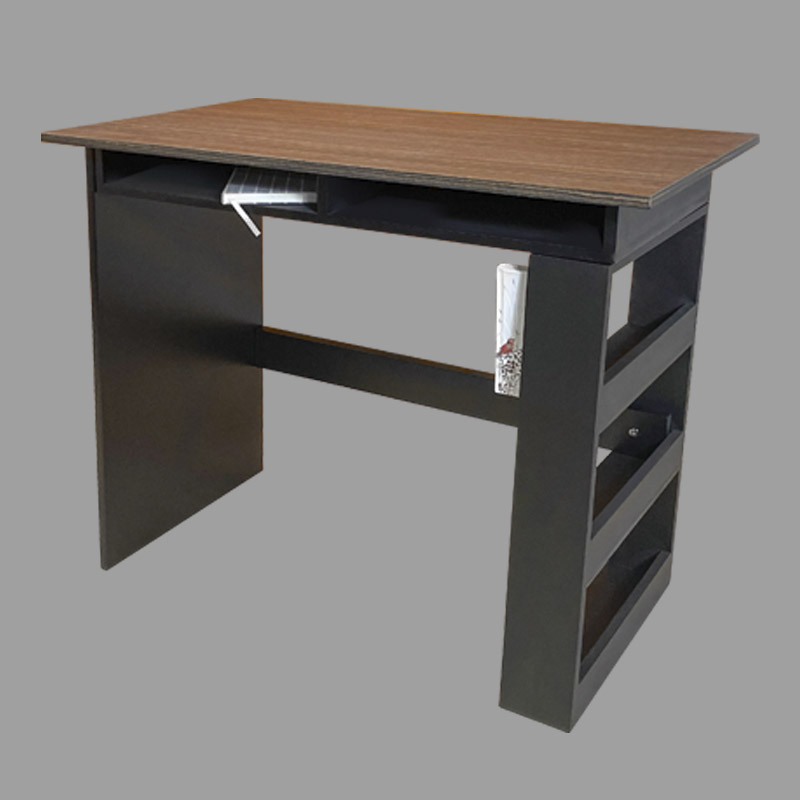ESCRITORIO ARMABLE PARA HOME OFFICE MODELO 602 ELEGANTE DISEÑO EN NEGRO Y MADERA