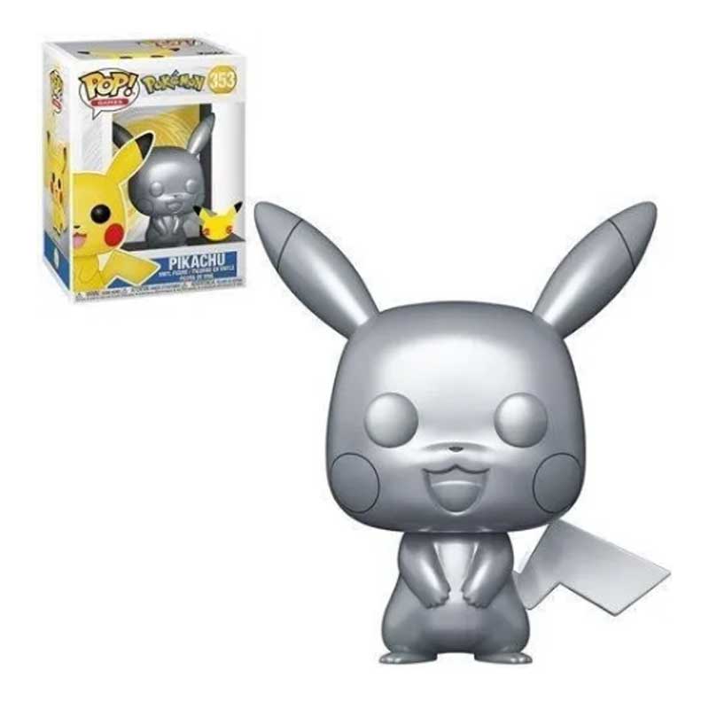 Funko Pop Pokemon Pikachu Metalico 25 Anniversario Plateado