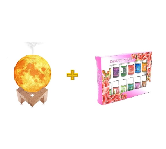Lámpara Humidificador De Luna + 12 Esencias