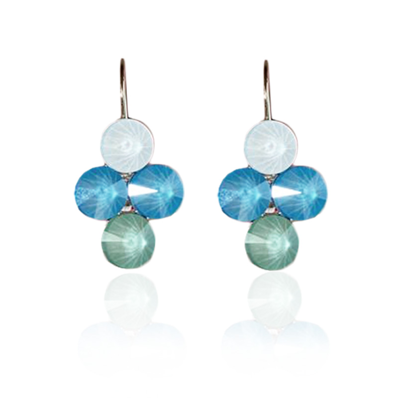 Aretes Colgantes SWAROVSKI CRISTALES 4X6 azul