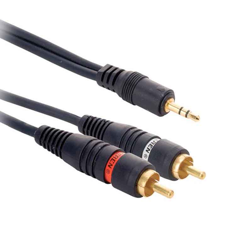 Cable Para Teatro En Casa 2 Plugs Rca A Plug 3,5 Mm 3,6 M