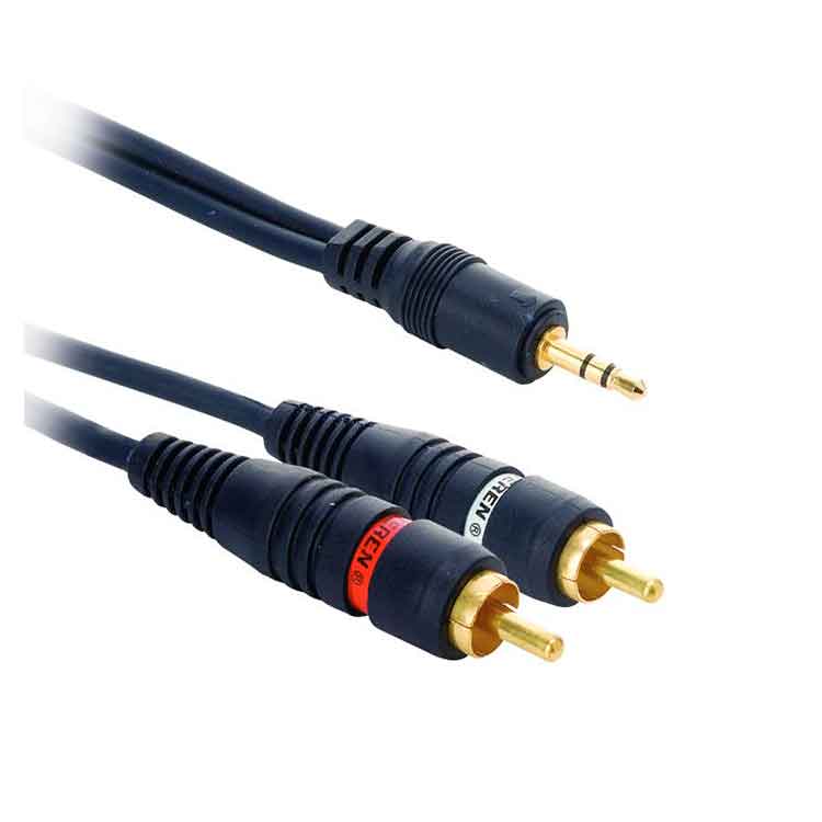 Cable Para Teatro En Casa 2 Plugs Rca A Plug 3,5 Mm 1,8 M