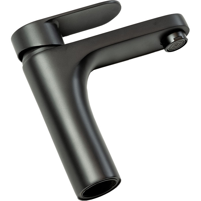 CNX Mezcladora Monomando Para Lavabo en Negro Mate, Incluye Mangueras para Agua Fría y Caliente