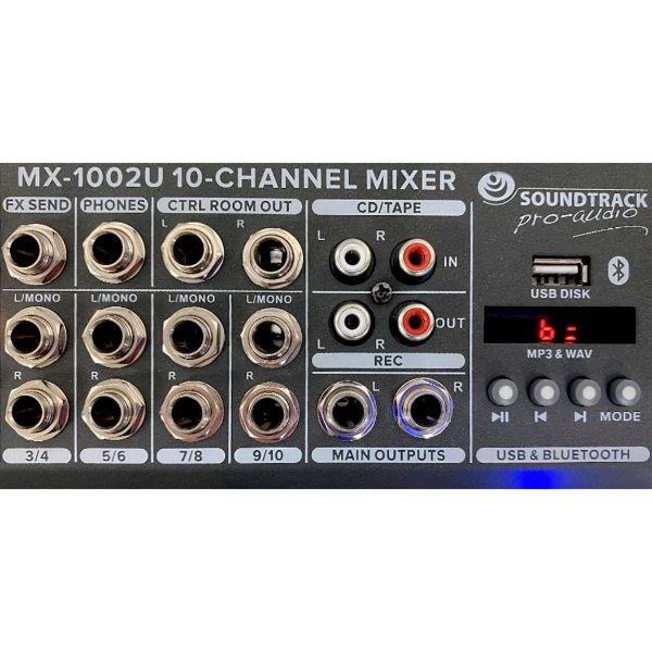 Mezcladora pasiva SOUNDTRACK MX-1002U Gris 10 Ch Bluetooth