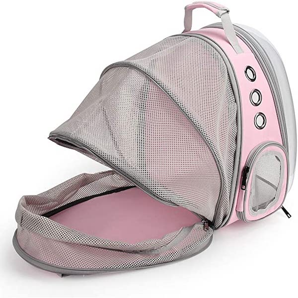 Mochila Transportadora De Animales/ Perros Y Gatos/ Con Domo// ROSA