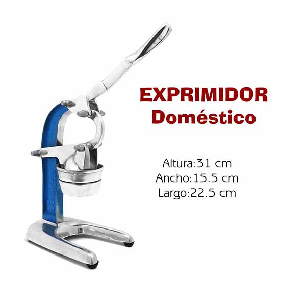  Exprimidor de naranjas aluminio uso doméstico, Aguascalientes 31x15cm 1 pza. EXP-DOM 