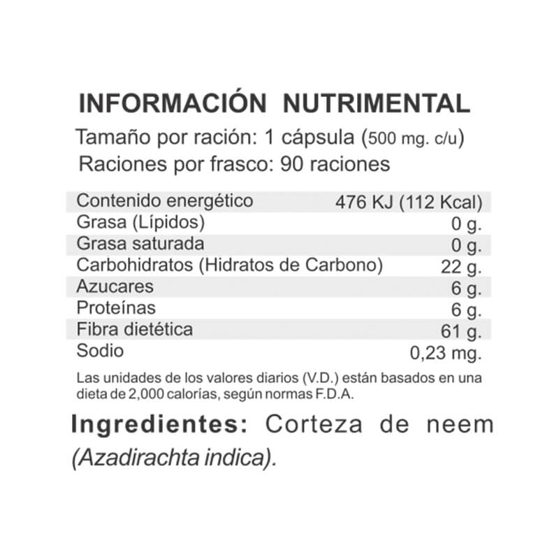 Neem Ha Cápsulas de Neem 500 mg
