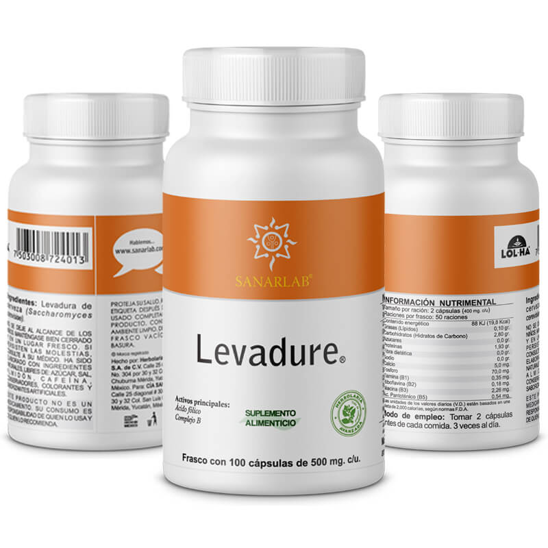 Levadure Levadura de Cerveza 100 Cápsulas 500 mg, 