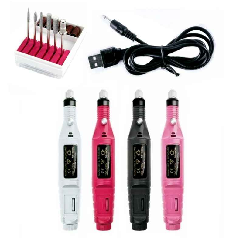 Esmeril Drill Torno Pulidor De Uñas Juego De Puntas Y Barriles Velocidad Variable Perfecto Para Manicura Y Pedicura Cuidado De Uñas
