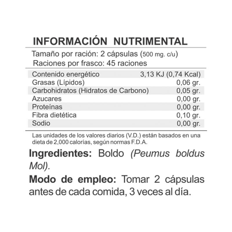 Boldo Ha Cápsulas de Boldo 90 Cápsulas