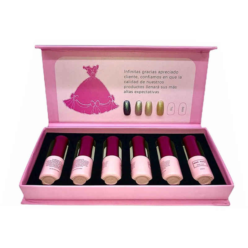 Set De 6 Piezas Esmaltes  Para Uñas Gel Polish Mas Base Y Top Decoracion De Uñas 