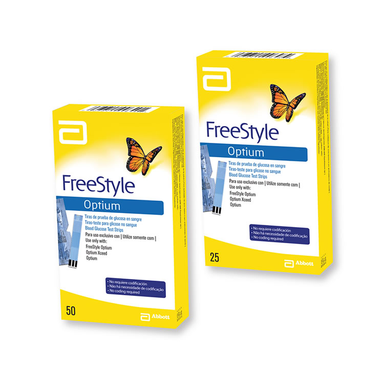 75 Tiras De Prueba De Glucosa En Sangre FreeStyle Optium CST