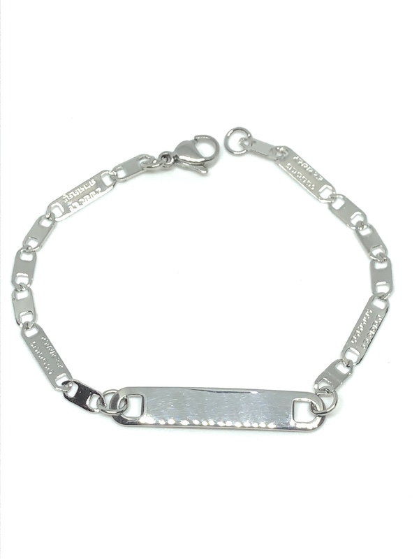 Esclava Acero Inoxidable Plateada Plana Delgada 17 X 0.3 Cm