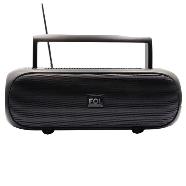 Bocina Fol Negro Portátil Bluetooth Carga Solar Linterna Exterior