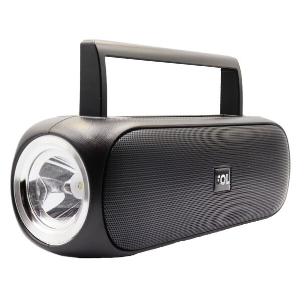 Bocina Fol Negro Portátil Bluetooth Carga Solar Linterna Exterior