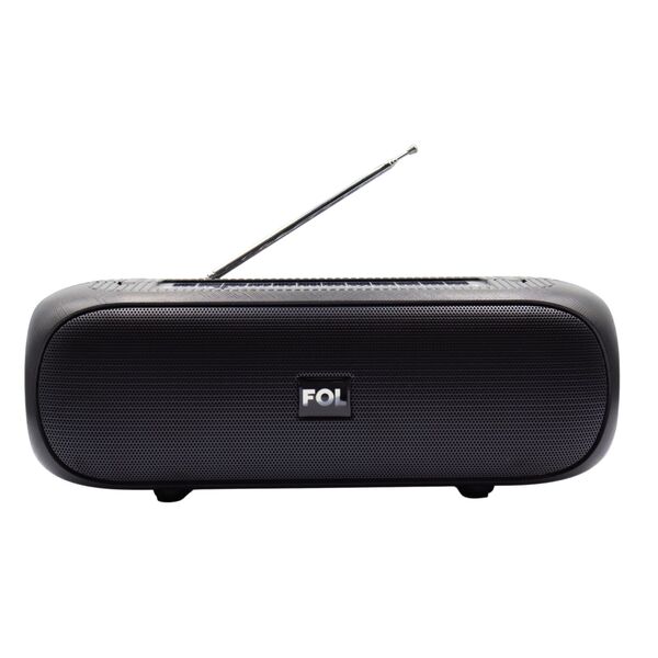 Bocina Fol Negro Portátil Bluetooth Carga Solar Linterna Exterior