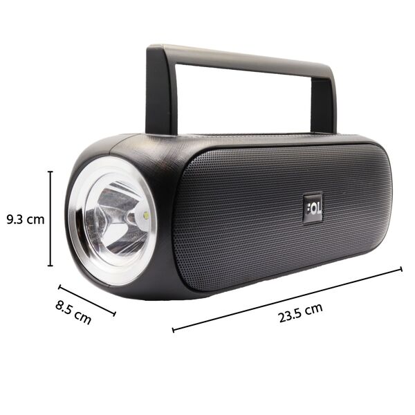 Bocina Fol Negro Portátil Bluetooth Carga Solar Linterna Exterior