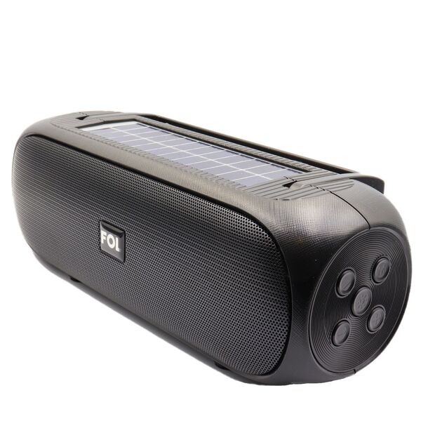 Bocina Fol Negro Portátil Bluetooth Carga Solar Linterna Exterior