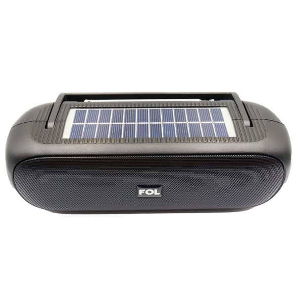 Bocina Fol Negro Portátil Bluetooth Carga Solar Linterna Exterior
