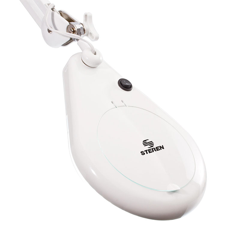 Lámpara Ahorradora De Luz Con Lupa Y Brazo Flexible, Blanco