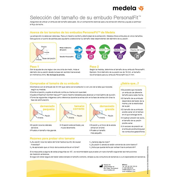 Embudo PersonalFit Flex de 27mm para Extractor de Leche Medela