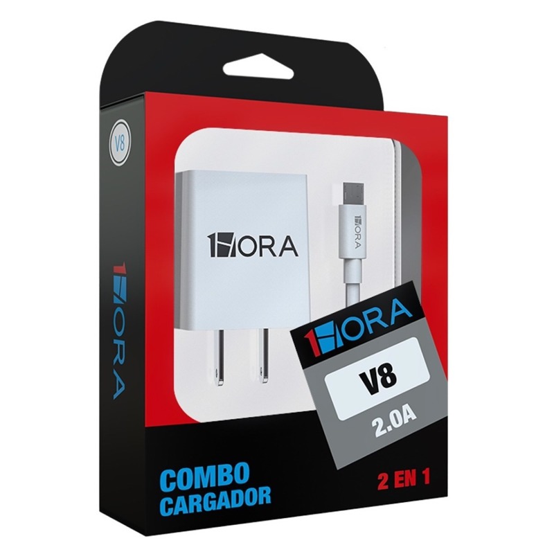 Combo Cargador Carga Rápida Cable USB V8 2.0A 1HORA