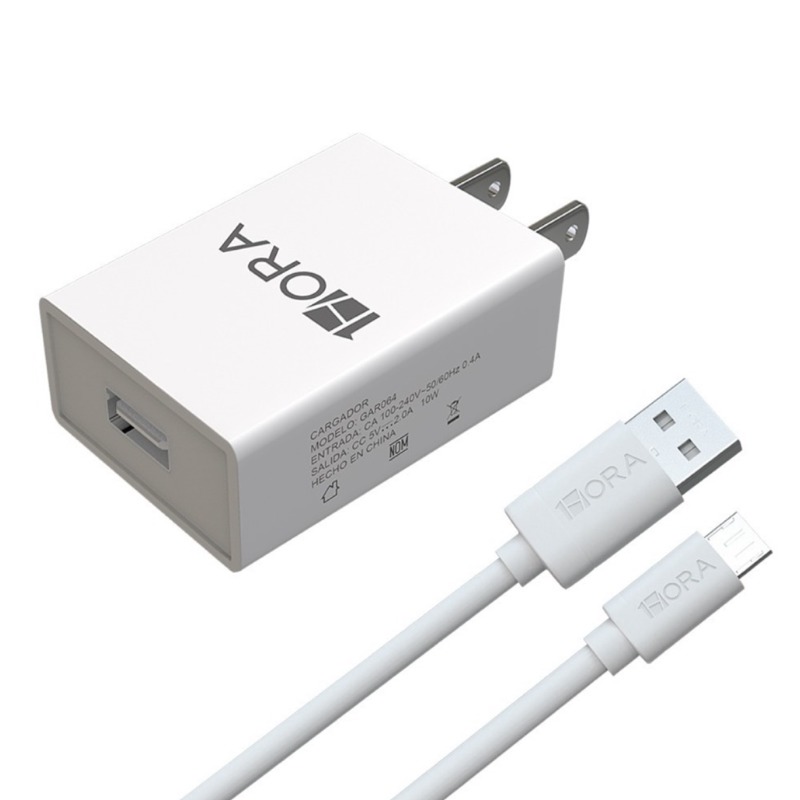 Combo Cargador Carga Rápida Cable USB V8 2.0A 1HORA