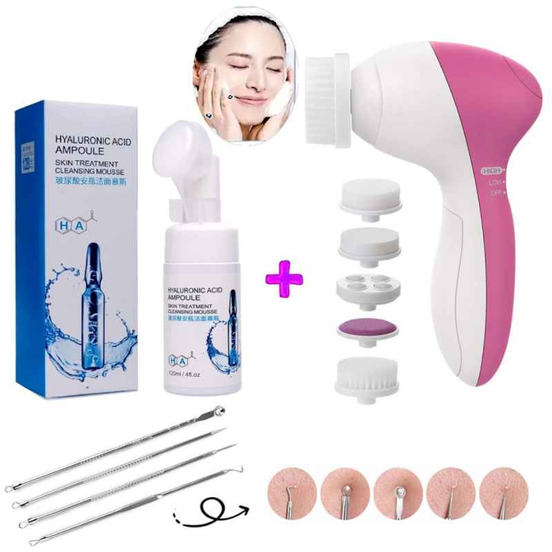 Set Limpieza Y Cuidado Facial De 11 Piezas Removedor De Espinilla Limpiador Facial De Acido Hialuronico