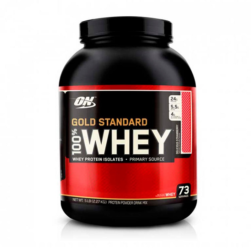 Proteina On Gold Standard Sabor FRESA 100% Whey 