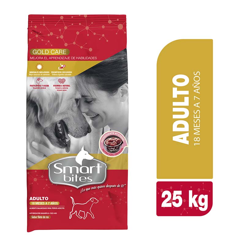 Smart Bites Gold Care. Adulto 25 kg. Alimento para perro