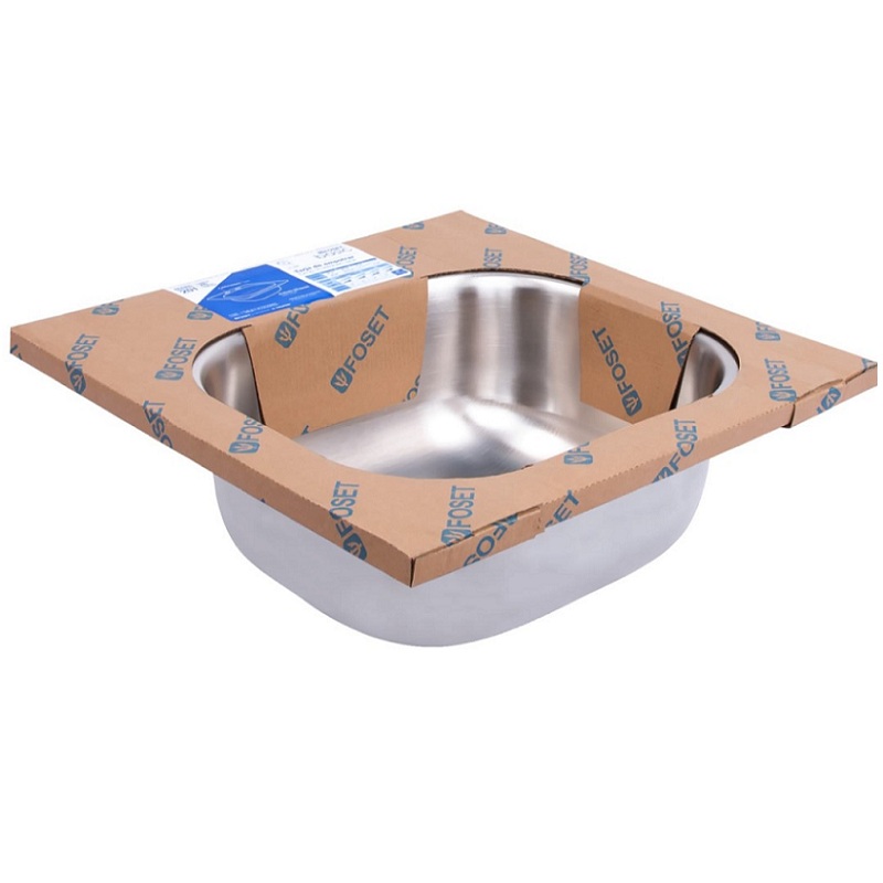 TARJA DE COCINA DE EMPOTRAR 38 X 38 CM, TIPO BAR DE ACERO INOXIDABLE TA-38 B  FOSET 