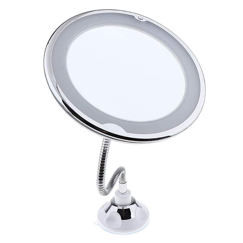 Espejo Para Maquillaje o Baño con Cuello de Cisne Flexible Aumento x10