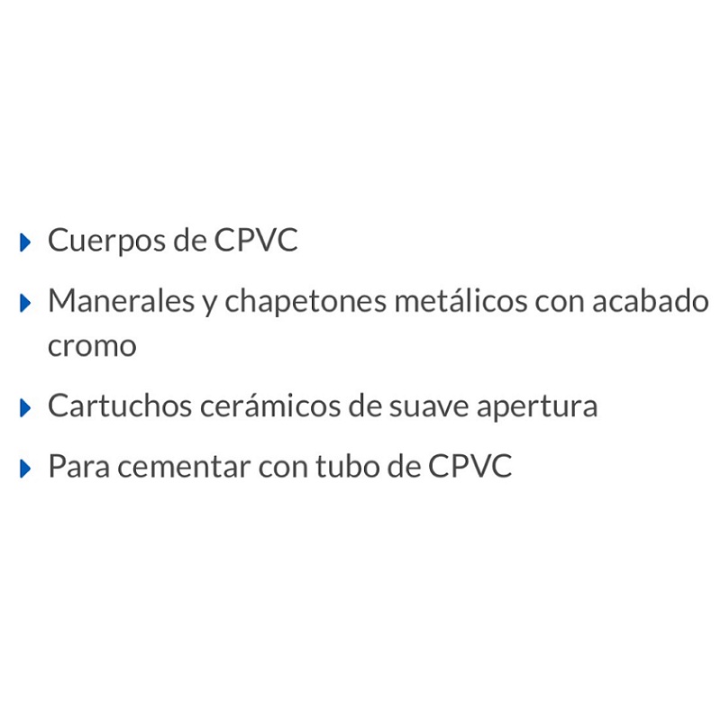 KIT DE CONEXIONES Y VÁLVULAS CPVC PARA INSTALACIÓN REGADERA CON MANERALES 