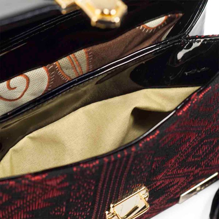 Bolso de Piel Charol AngeLozano con Rebozo de Seda