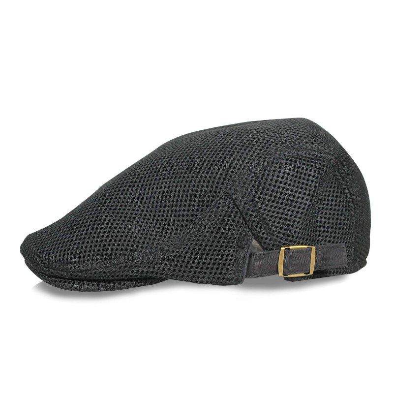 Boina transpirable para hombres. Boina de estilo Ingles, Talla Universal. Boina elegante, 100% de Poliester, Sombrero clásico para hombre Ivy Gatsby Cabbie Newsboy. (Negro)