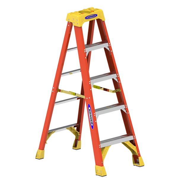 Escalera de tijera de fibra de vidrio Werner 4 peldaños 6205MX