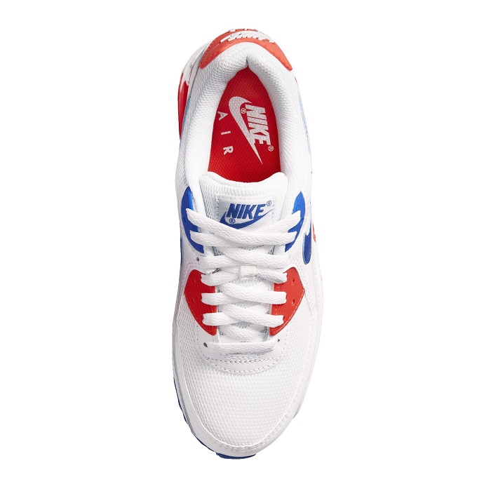 TENIS NIKE AIR MAX 90 BLANCO CON NARANJA Y AZUL (CT1039-100)