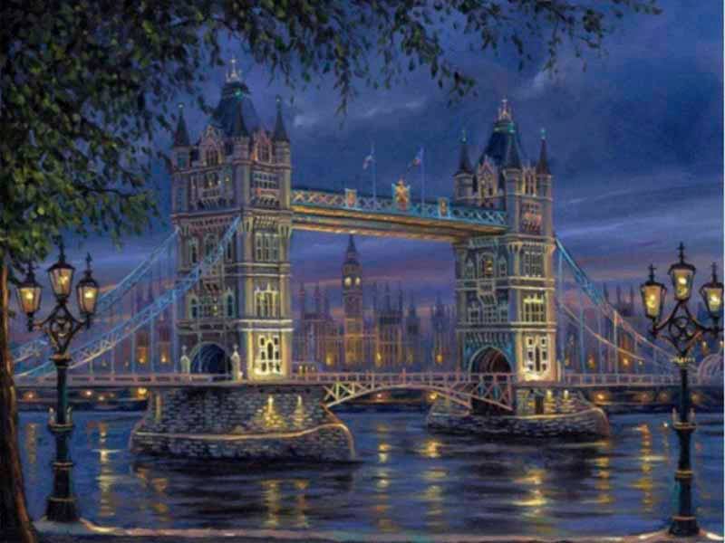Pintar Por Numeros Kit Pintura Acrilica Pintura Oleo Cuadros Decorativos Arte Para Niños Y Adultos Lienzo 40 X 50 cm Puente Inglaterra