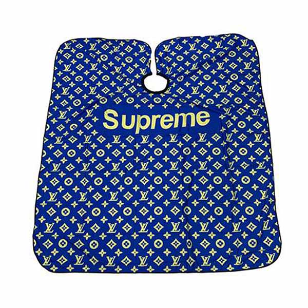 Capa para Corte De Cabello para barbero  Barbería Estética Peluquería Supreme Azul con Dorado 