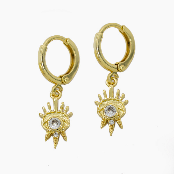 Aretes mujer ojo Chapa de Oro Pink Revolver 