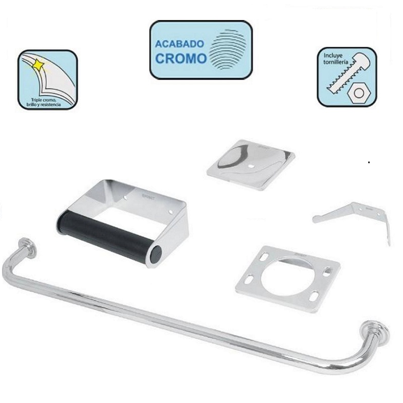 Set Accesorios de Baño 5 Piezas Cromadas Serie Smart