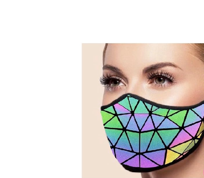Mascarilla Luminosa Holográfica Reusable ( NO PARA ANTIVIRUS ) protege contra el polvo
